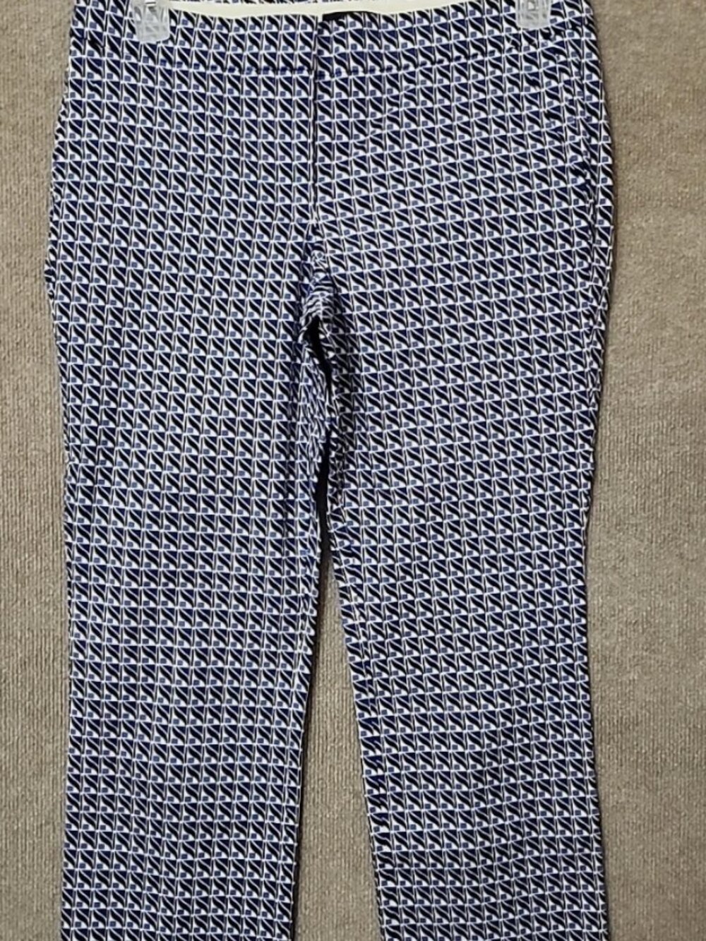 J Crew Campbell Capri Cropped Pants  Womens 10 Blue Waive Straight Leg Stretch - Picture 3 of 8